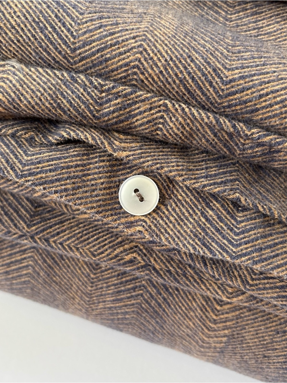 Crate&Barrel CB2 Wine Blue Orange Cotton Flannel King Duvet Cover Heavy Soft - Picture 4 of 7
